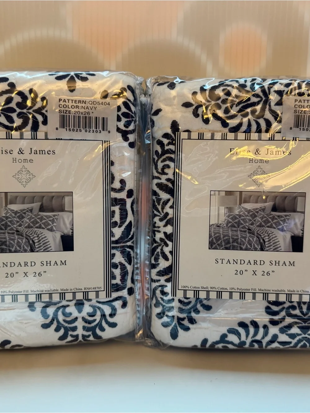 POTTERY BARN Elise and James Sham Set Of Standard 100% Cotton 26x20
